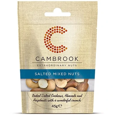 Image of Cambrook Baked &amp; Salted Mixed Nuts, 45g Bag, Case of 24