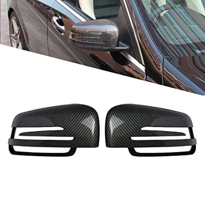 Image of KYYET Carbon Fiber Pattern Side Rearview Wing Mirror Cover Cap For W176 W204 C204 W212 W211 W246 C117