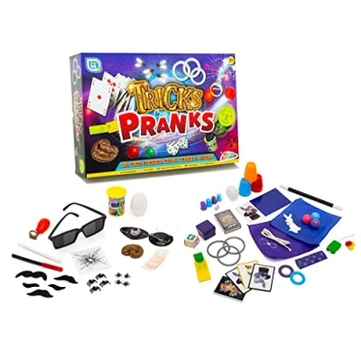 Image of Games Hub Magic Tricks &amp; Pranks Set 150 Piece Ultimate Magician Jokes For Kids Card Trick, Wand, Fake Poo Prank Beginners Gift Kit Prop Toys