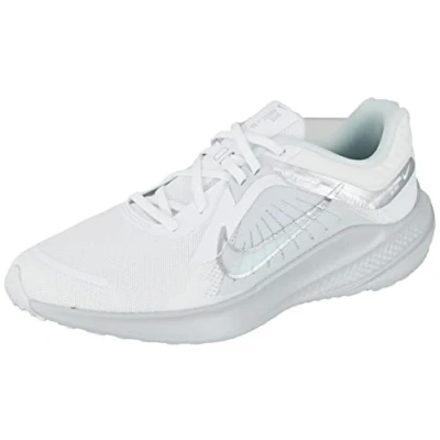 Image of NIKE Women&#039;s Quest 5 Sneaker, White/Metallic Silver Pure Platinum, 7 UK