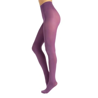 Image of CALZITALY Opaque Microfiber Colour Tights Comfortable Colored Pantyhose S, M, L, XL, XXL, 3XL, 4XL 80 DEN Made in Italy (XXL, Violet)