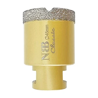 Image of NBB vacuum brazed diamond hole saw with M14, Classic Golden type, drill bit for dry or wet drilling professionally on hard porcelain, ceramic, tile, granite, marble,for angle grinder(1, 45mm)