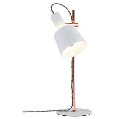 Image of Paulmann 79658 Neordic Haldar luminaire max. 1x20W Table E14 Bedside 230V Metal Without lamp, 20 W, White, Matt Copper