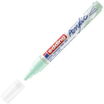 Image of edding 5100 acrylic marker medium mint 1 waterproof paint round nib 2 3mm pen for drawing on canvas, art paper and wood markers pebbles