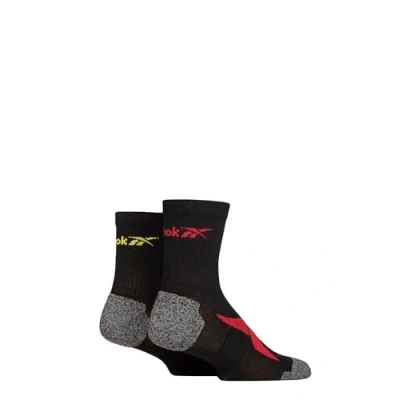 Image of Mens and Women&#039;s 2 Pair Reebok Technical Recycled Ankle Running Socks Black 8.5 10 UK