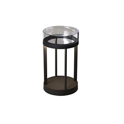 Image of Chieti Outdoor Effect Portable Lantern USB Grey Dimmable 2700, 3000K Glass Deco., IP54