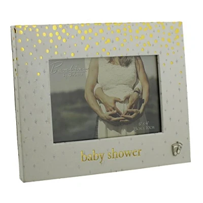 Image of Bambino Gold Dots Baby Shower Photo Frame 6&quot; x 4&quot; Feet Icon