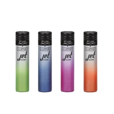 Image of ksp partners ltd e commerce 4 X CLIPPER LIGHTERS (JET SILVER GRADIENT)