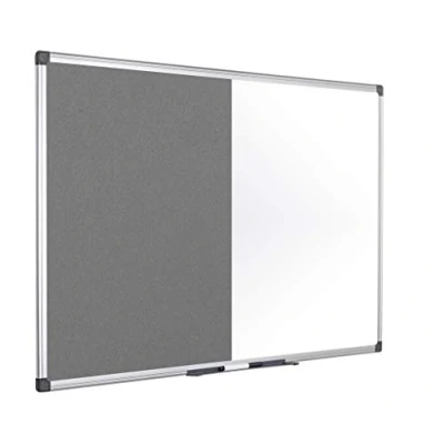 Image of Bi Office Combination Board Maya, Grey Felt/Magnetic, Aluminium Frame, 120 x 90 cm