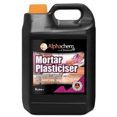 Image of CROMAR AlphaChem Mortar Plasticiser Enhances Workability and Freeze Thaw Resistance for Brick Block Laying Mortars High Strength Fluorescent Pink Liquid 5L