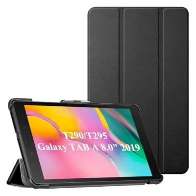 Image of FINTIE SlimShell Case for Samsung Galaxy Tab A 8.0 2019 (SM T290 / SM T295), Super Thin Lightweight Magnetic Stand Cover A8 8 Inch Tablet, Black