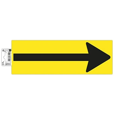 Image of Exacompta Ref. 67115E 1 adhesive strip Floor marking symbol In the shape of a black &quot;Arrow&quot; on yellow background non slip and UV resistant treated PVC Panel dimensions: 30 x 10 cm