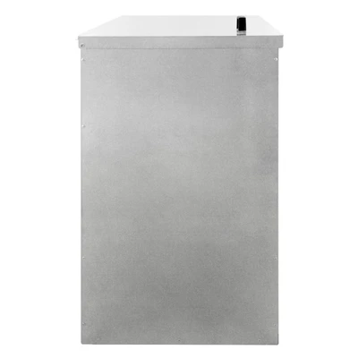 Image of Monster Shop Coal Storage Bunker 250kg 390L Galvanised Steel Raised Metal Base Strengthening Bar Baffle Plate Waterproof Rust &amp; Rodent Proof Wood Fire Sliding Door Hinged Lid Handle FREE Shovel