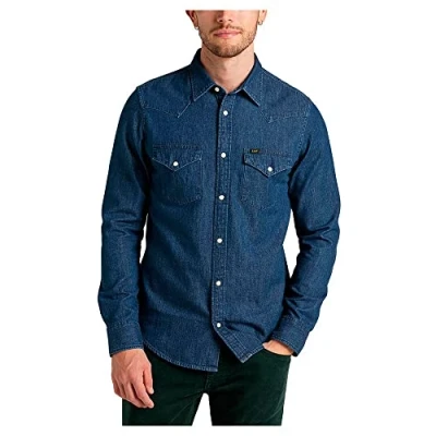 Image of Lee Men&#039;s Regular Western Shirt, Mid Stone, L