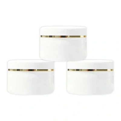 Image of MYOC White Plastic Jar with Dome Lid 100gm (3.5 Oz) Refillable Make up Cosmetic Jars Empty Face Cream Eye Shadow Lip Balm Lotion Storage Container Pot Case (Pack of 3)