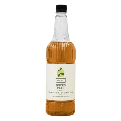 Image of Simply Spiced Pear Winter Warmer Syrup, Vegan and Nut Free Flavoured Syrup for Hot Drinks (1 Litre)