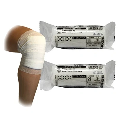 Image of Steroplast Steropax CE Approved Sterile First Aid Bandage Dressings, Large 18cm x Twin Pack