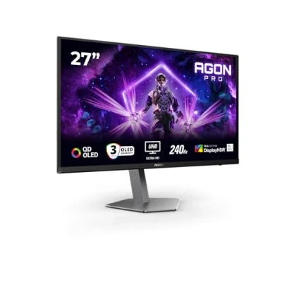 Image of AOC Agon Pro AG276UZD 27 inch QD OLED Flat Gaming Monitor, 240 Hz, 0.03 ms, FreeSync Prem Pro, G Sync comp., Height Adjust, HDR400 (3840x2160, 2xHDMI, DisplayPort, USB Hub) Black