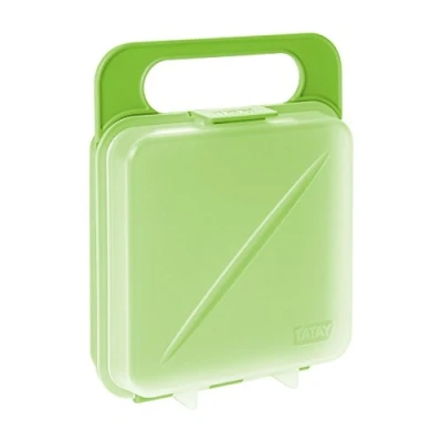 Image of TATAY Sandwich Box, Extensible, BPA Free, Reusable, Dishwasher &amp; MWO, Frozen Up to 40º, 1 Piece, Lime, Measure 14 x 4 18 cm
