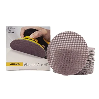 Image of Mirka Abranet Ace HD net sanding discs Ø 125mm Grip / grit P80 25 pcs AH23202580 For eccentrics and sanders hard surfaces, wood, filler, varnish, metal