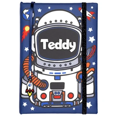 Image of Fringoo Astronaut Notebook Personalised Kids Stationary 96 Page Journal with Matching Bookmark Great Gifts for Boys