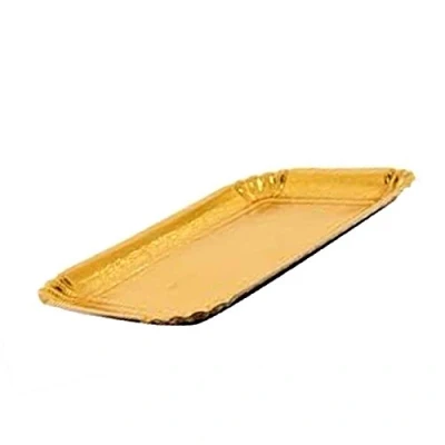 Image of Brio PZ 100 Paper Tray Gold 22 x 32 cm Ideal for Sweets in Food Cardboard