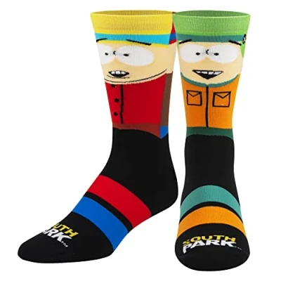 Image of ODD SOX South Park, Cartoon Characters, Novelty Crew Socks, Silly Fun 90s, Park Gang, Large (30883MONCD)