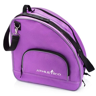 Image of Athletico Ice &amp; Inline Skate Bag Premium to Carry Skates, Roller Skates for Both Kids and Adults (Purple with Black Trim)
