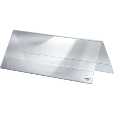 Image of SIGEL TA130 Sign Holder, tent form, for 24 x 9 cm, double sided presentation, rigid plastic, transparent, 5 Pieces