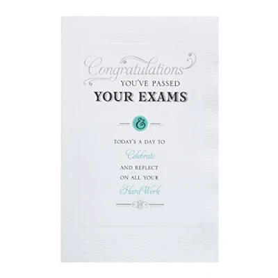 Image of UK Greetings Passing Exams Card For Him/Her/Friend With Envelope Certificate Style Design