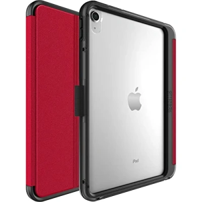 Image of OtterBox Symmetry Folio Case for iPad 10.9 Inch (10th gen 2022), Shockproof, Drop proof, Slim Protective Case, Tested to Military Standard, Red, Non Retail Packaging
