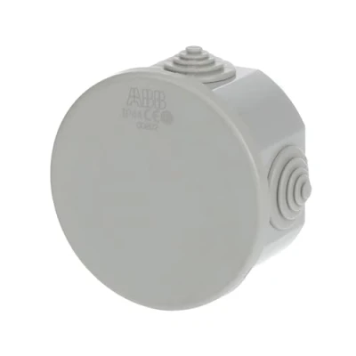 Image of ABB IP44 Junction Box Water Resistant Electric Cable Connector Unit T Hafobox Shockproof Adaptable Indoor/Outdoor ⌀80 x 40mm