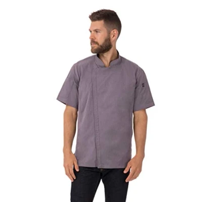Image of Chef Works Men&#039;s Springfield Coat Jacket, Purple, S