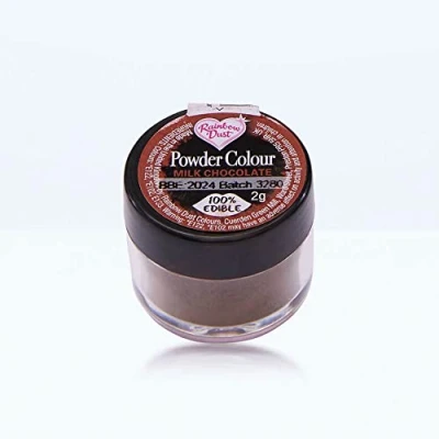 Image of LGT RBD Edible Powder Colour Dust 4g Cake Decorations. Food Colouring. Ideal for Icing, Cakes, Cupcakes, Cookies, Drinks and Chocolate. (Milk Chocolate)