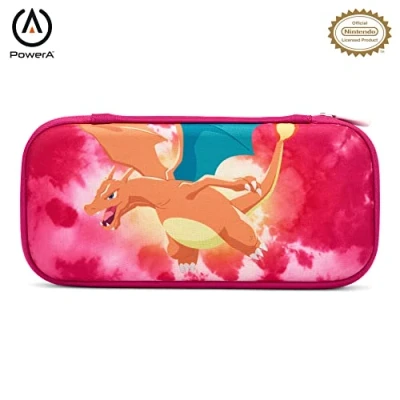 Image of PowerA Slim Case for Nintendo Switch, Switch Lite &amp; OLED Model, Protective Pouch with 10 Game Cards Storage and Built in Play Stand, Official: Pokemon; Tie Dye Charizard