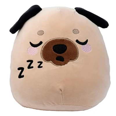 Image of Puckator Squidglys Gus the Pug Adoramals Pets Plush Toy Plushies Cute Animal Baby Newborn Kids Toys Stuff Gifts Gift For Girlfriend Cuddly Stuffed Plushie
