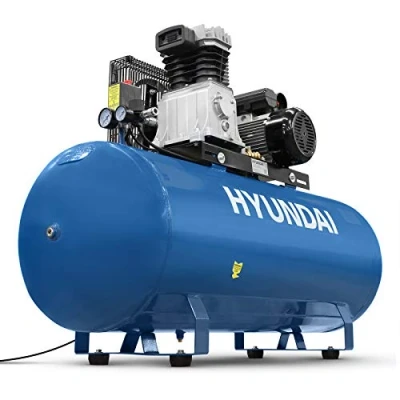 Image of Hyundai 200 Litre Belt Drive Electric Air Compressor with 145PSI, 14CFM, 230v 3hp Motor Single Phase 2.2kw/2200w &amp; 2 Year Warranty