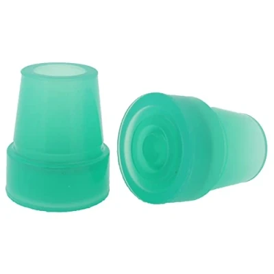 Image of 2Pcs: 19mm 3/4&quot; Glow Green in the Dark Rubber Ferrules Tips or Feet for Walking Sticks &amp; Canes By Lifeswonderful