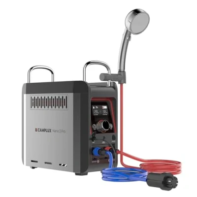 Image of CAMPLUX Portable Gas Water Heater with Pump, Nano 3 Pro Shower L/min, Instant LPG Hot for Outdoor Shower, Camping, Hiking