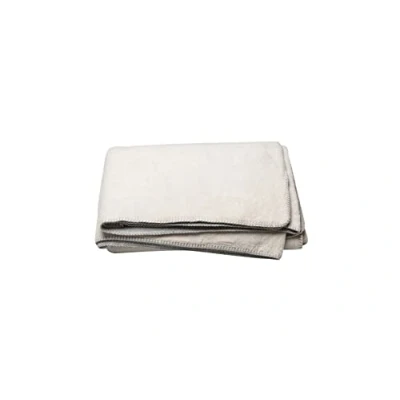 Image of David Fussenegger Cotton Blanket 150 x 200 cm Raw White with Decorative Stitch Fluffy