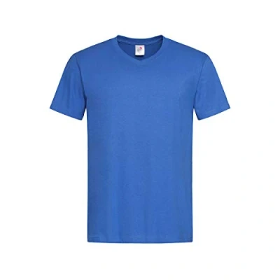 Image of Stedman Apparel Men&#039;s Classic T V neck/St2300 Shirt, Blue (Bright Royal), S UK
