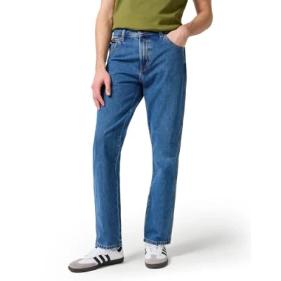 Image of Wrangler Men&#039;s Texas Contrast Straight Jeans, Vintage Stonewash, 34W / 32L