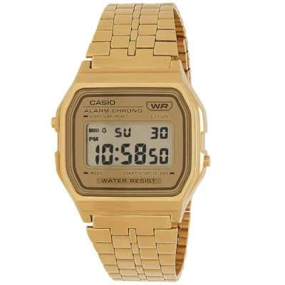 Image of Casio Unisex 37.00mm Quartz Watch with Gold Digital dial and Metal Bracelet Strap A158WETG 9AEF