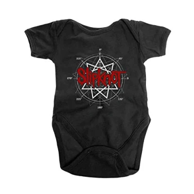 Image of Slipknot Baby Grow Star Band Logo New Official Black 0 To 24 Months Size X Large (18 months), Black, XL