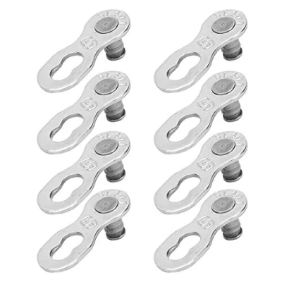 Image of Keenso Bicycle Chain Link, 4Pair Steel Bike speed Missing Link Connector Parts Cycling Accessory(6/7/8 silver) Riding