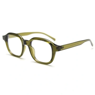 Image of kachawoo Retro Glasses Men Women TR90 Frame Square Clear Lens Thick Glasses, Green With Clear, Large