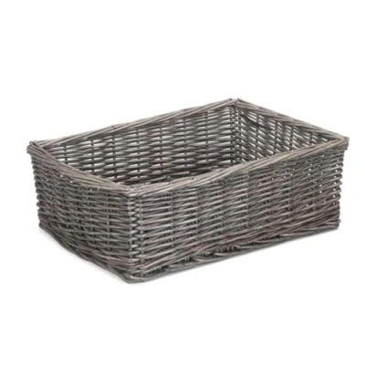 Image of Antique Wash Finish Wicker Tray Small