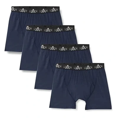 Image of FM London Men&#039;s Sports Mesh Boxer Shorts, Navy, M (Pack of 4)