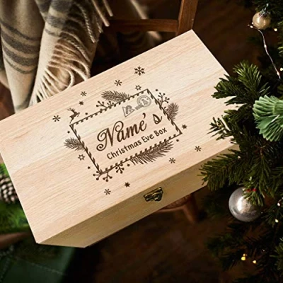 Image of Personalised Christmas Eve Gift Box Heavy Beech Boxes for Children Wooden Engraved from Santa,Santa Surprise(Envelope)