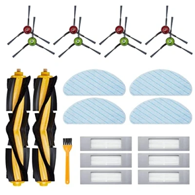 Image of 21 pieces accessories for Ecovacs Deebot N8,N8+,N8 Pro,N8 Pro+,OZMO T8,T8+,T8 AIVI/ T8 AIVI+,T9,T9+,T9 AIVI vacuum cleaner replacement parts, 6 filters, 8 sides. Brushes 4 Mop Cloths 1 tool